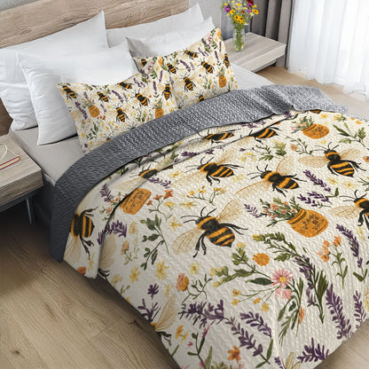 Shineful All Season Quilt 3-Piece Set Bee Honey