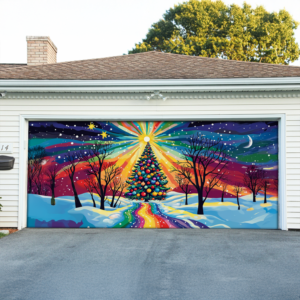 Shineful Garage Door Banner Decoration - Radiant Holiday Wonderland