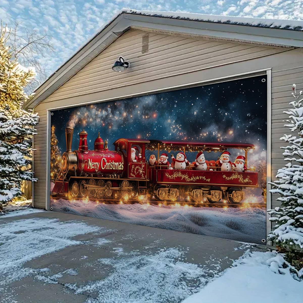 Shineful Garage Door Banner Decoration The North Pole Express