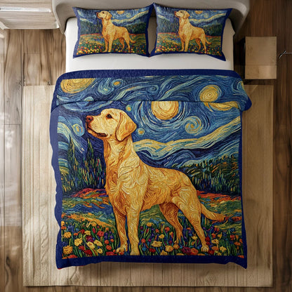 Shineful All Season Quilt 3-Piece Set - Wishing on a Star with My Labrador