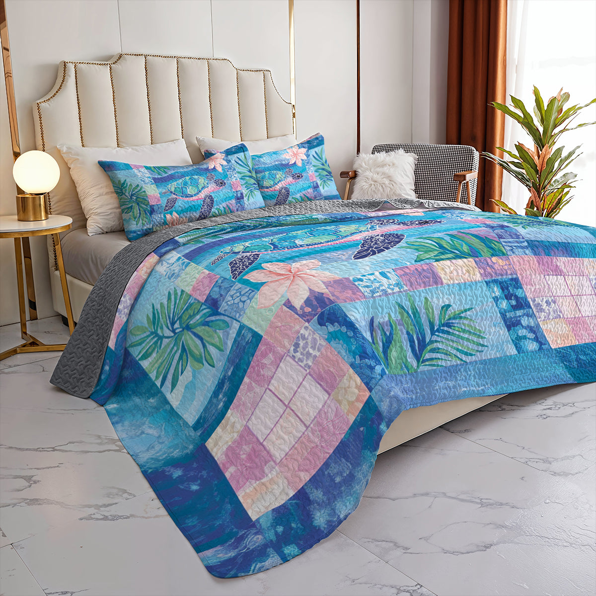 Shineful All Season Quilt 3-Piece Set Sea Turtle Dreams