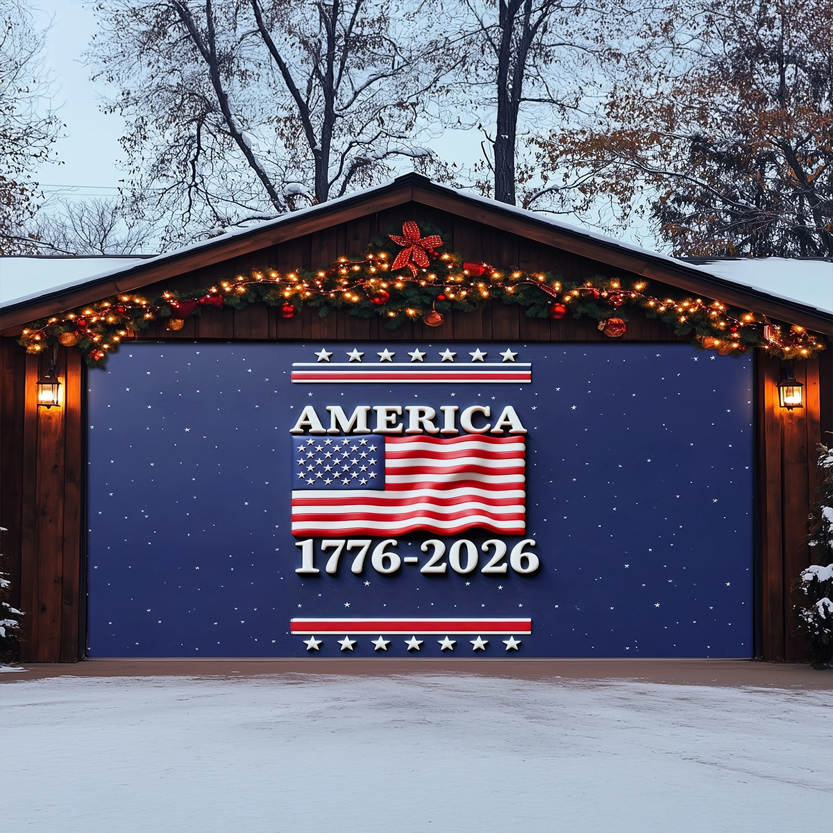 Shineful Garage Door Banner Decoration America Years of Legacy