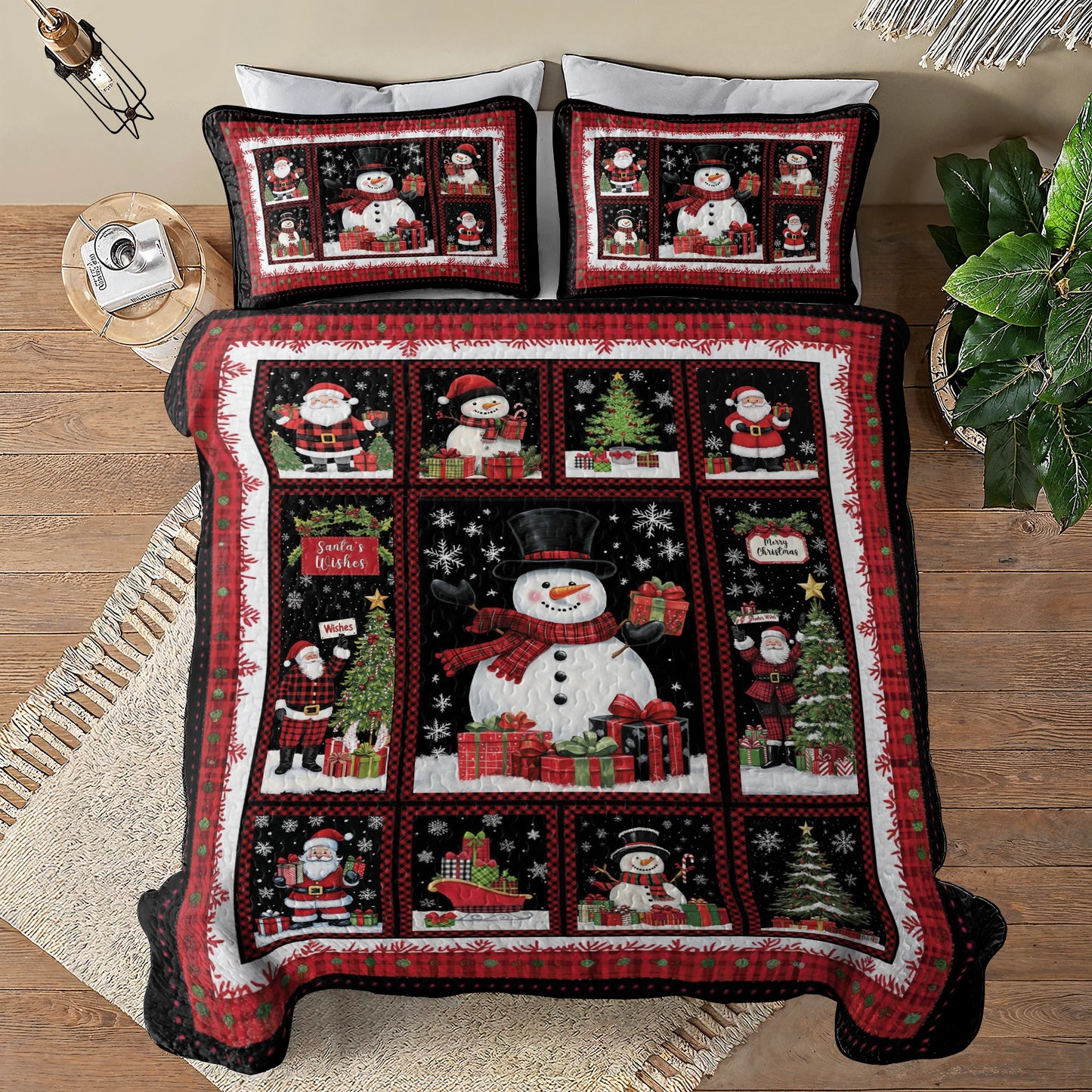 Shineful All Season Quilt 3-Piece Set - Snowman’s Holiday Cheer