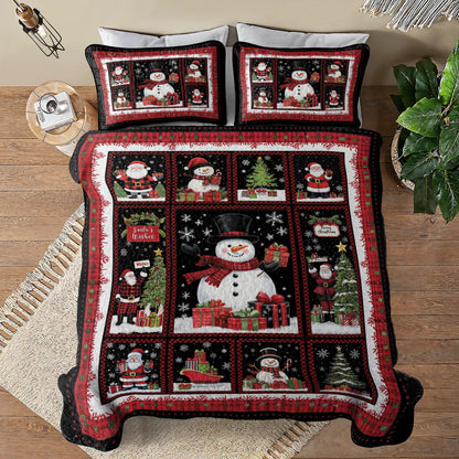 Shineful All Season Quilt 3-Piece Set - Snowman’s Holiday Cheer