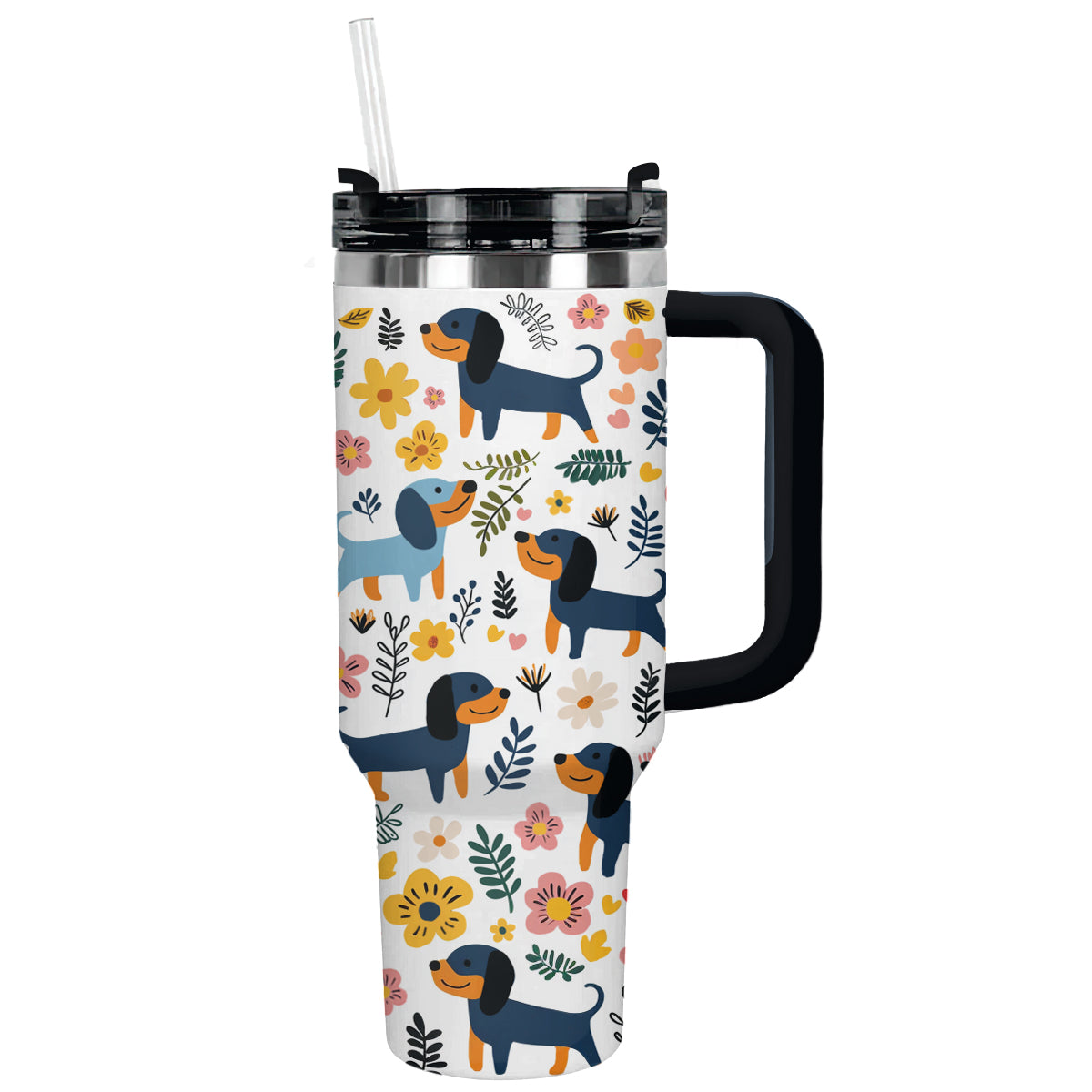 Shineful Tumbler Floral Cute Dachshund