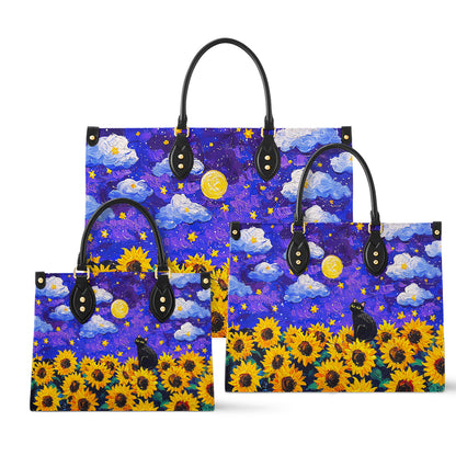 Shineful Leather Starry Cat With Sunflower