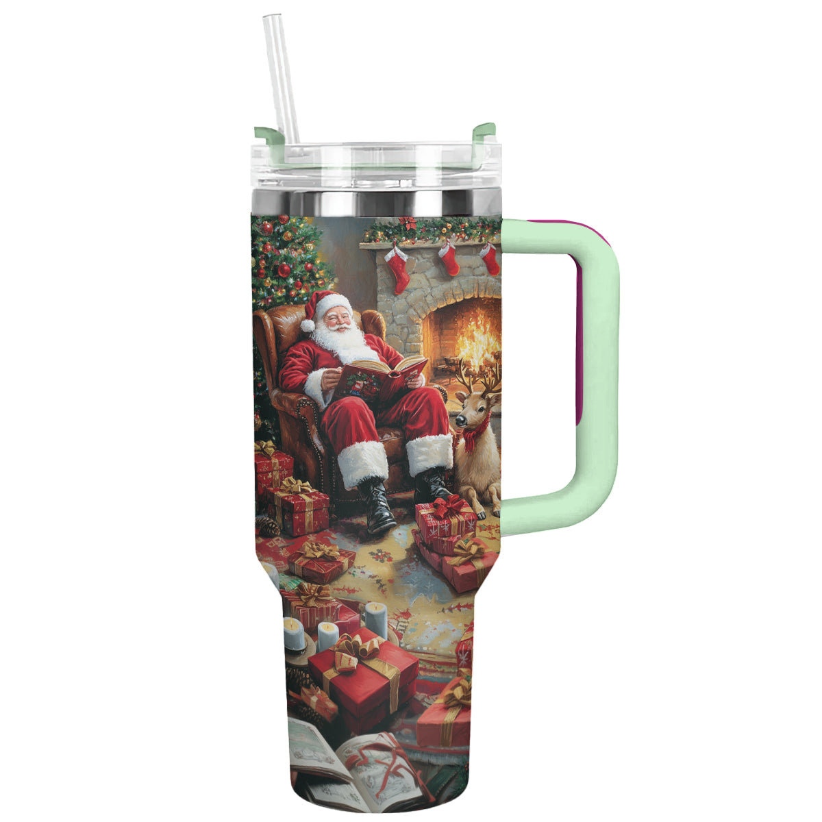 Shineful Tumbler Santa Reading Time
