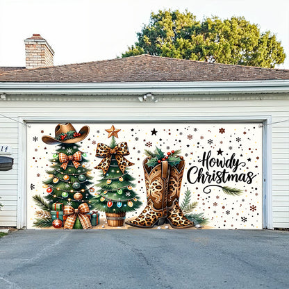 Shineful Garage Door Banner Decoration Howdy Christmas