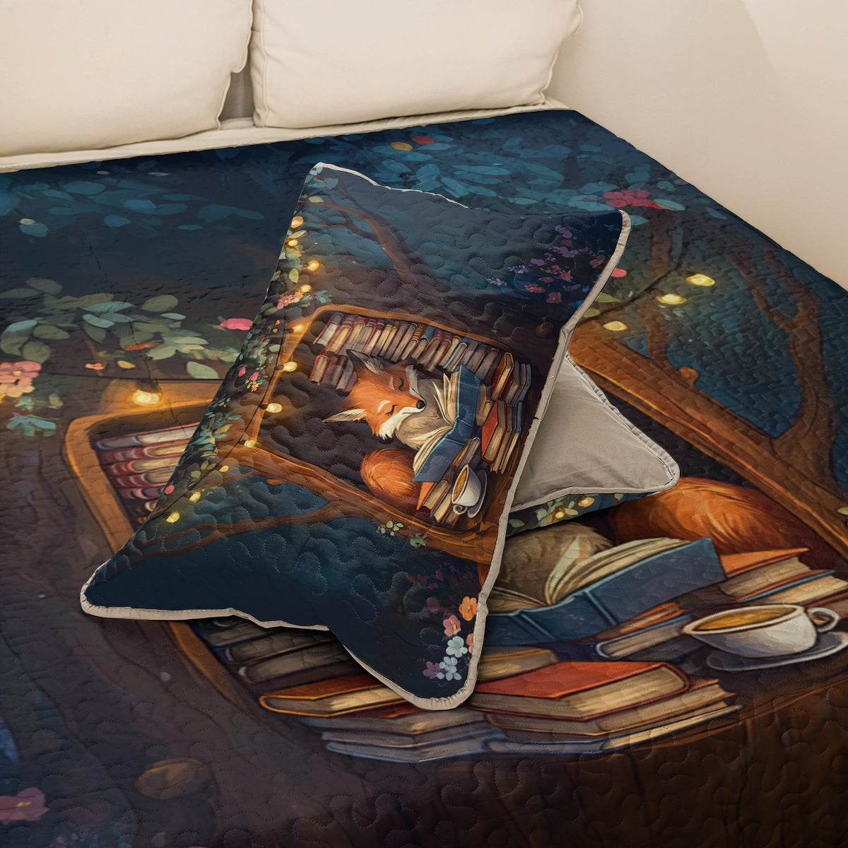 Shineful All Season Quilt 3-Piece Set - Reading Cozy Fox