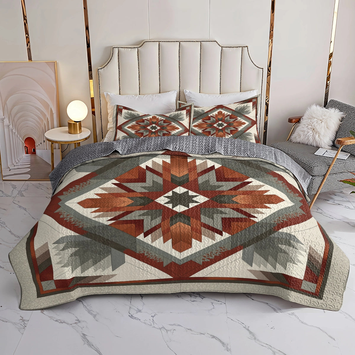 Shineful All Season Quilt 3-Piece Set Sacred Geometry