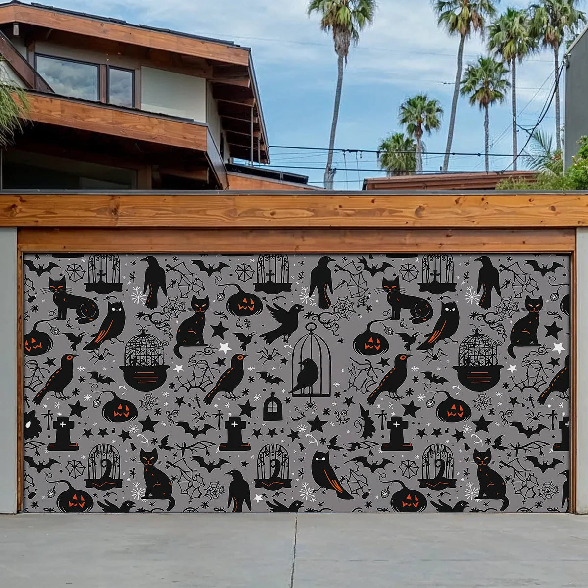 Shineful Garage Door Banner Decoration - Spooky Shadow