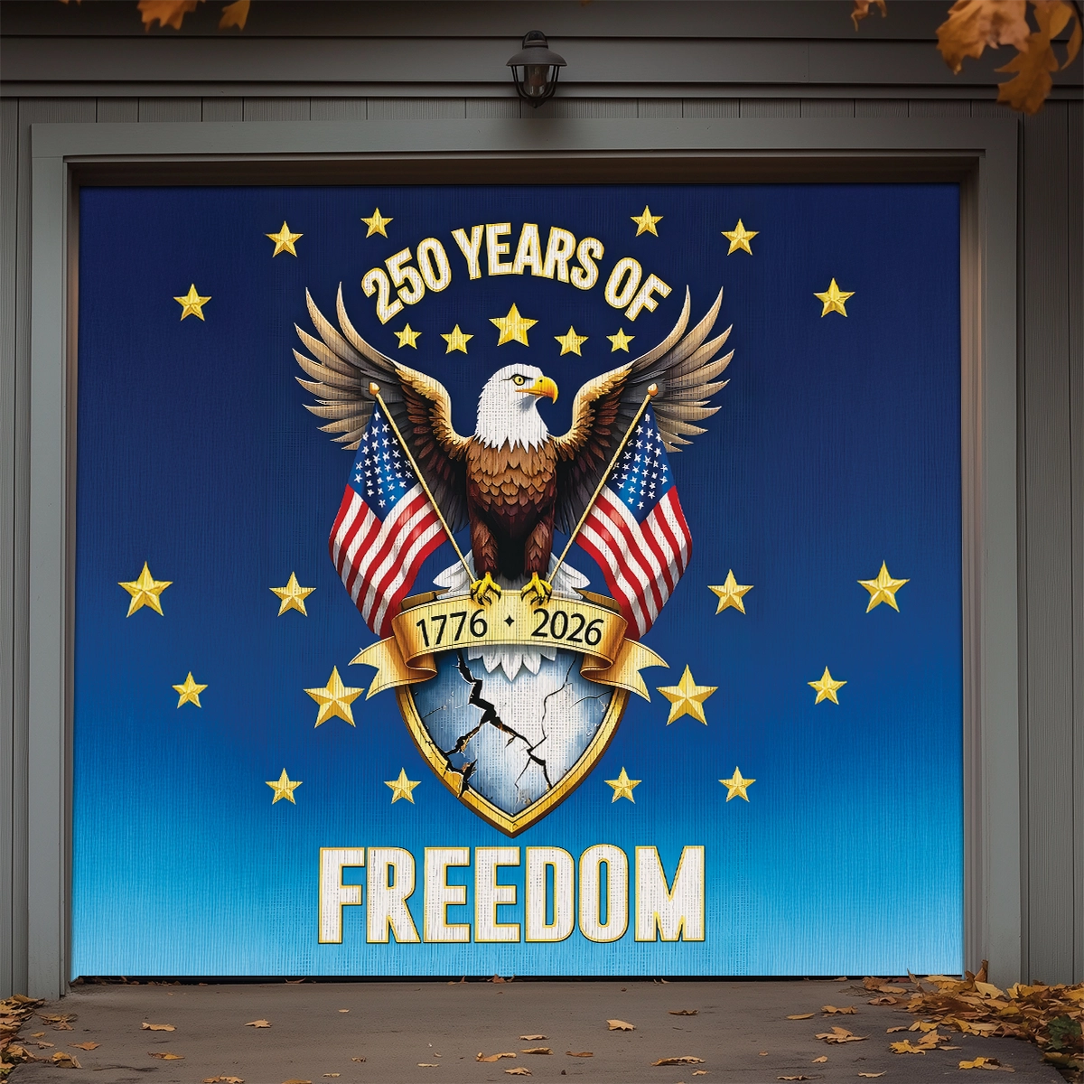 Shineful Garage Door Banner Decoration The Freedom Crest of America