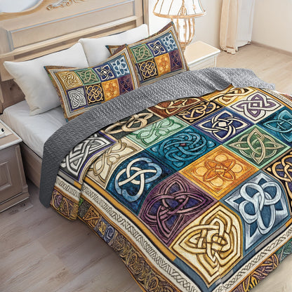 Shineful All Season Quilt 3-Piece Set Celtic Symbolism