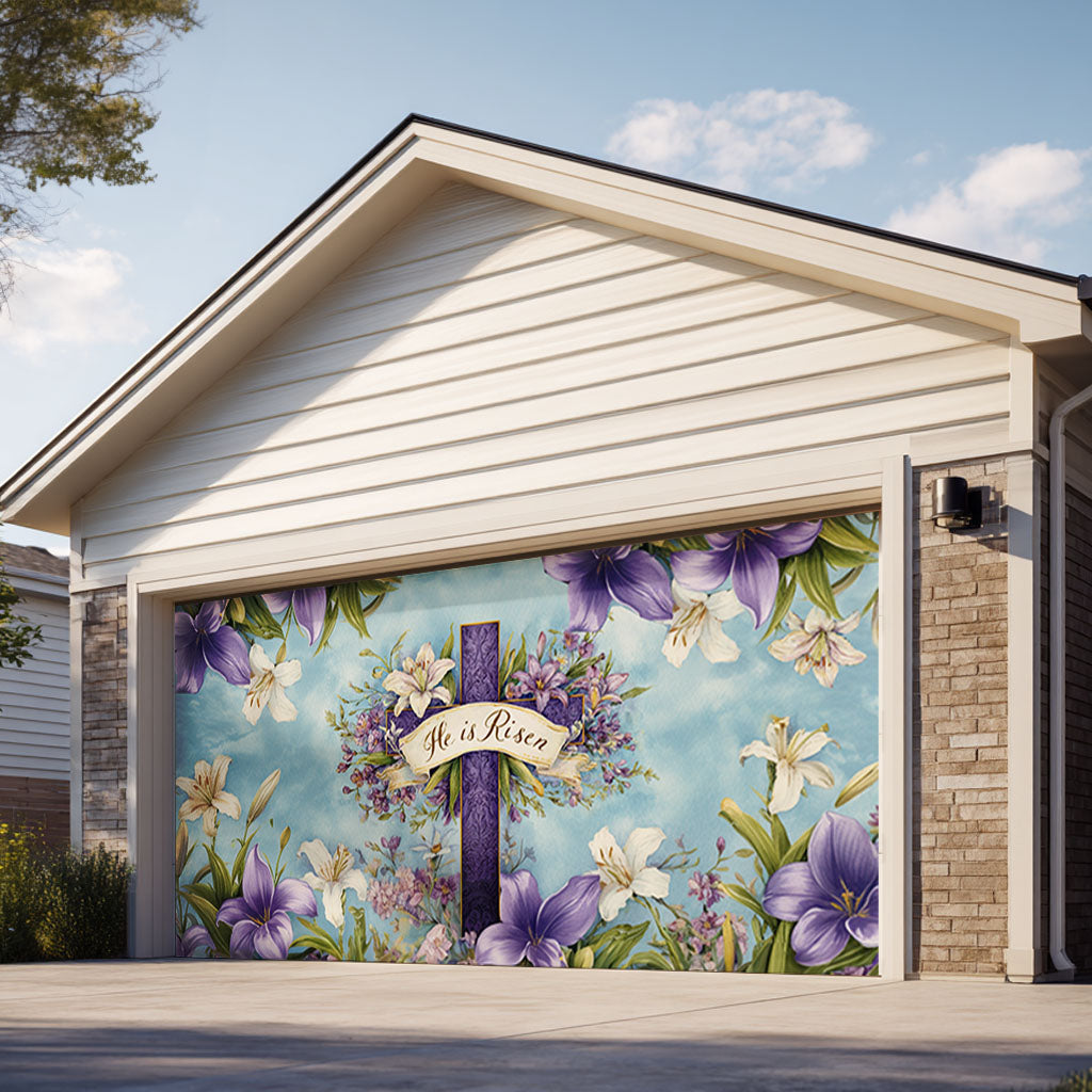 Shineful Garage Door Banner Decoration Catholic Easter Lily