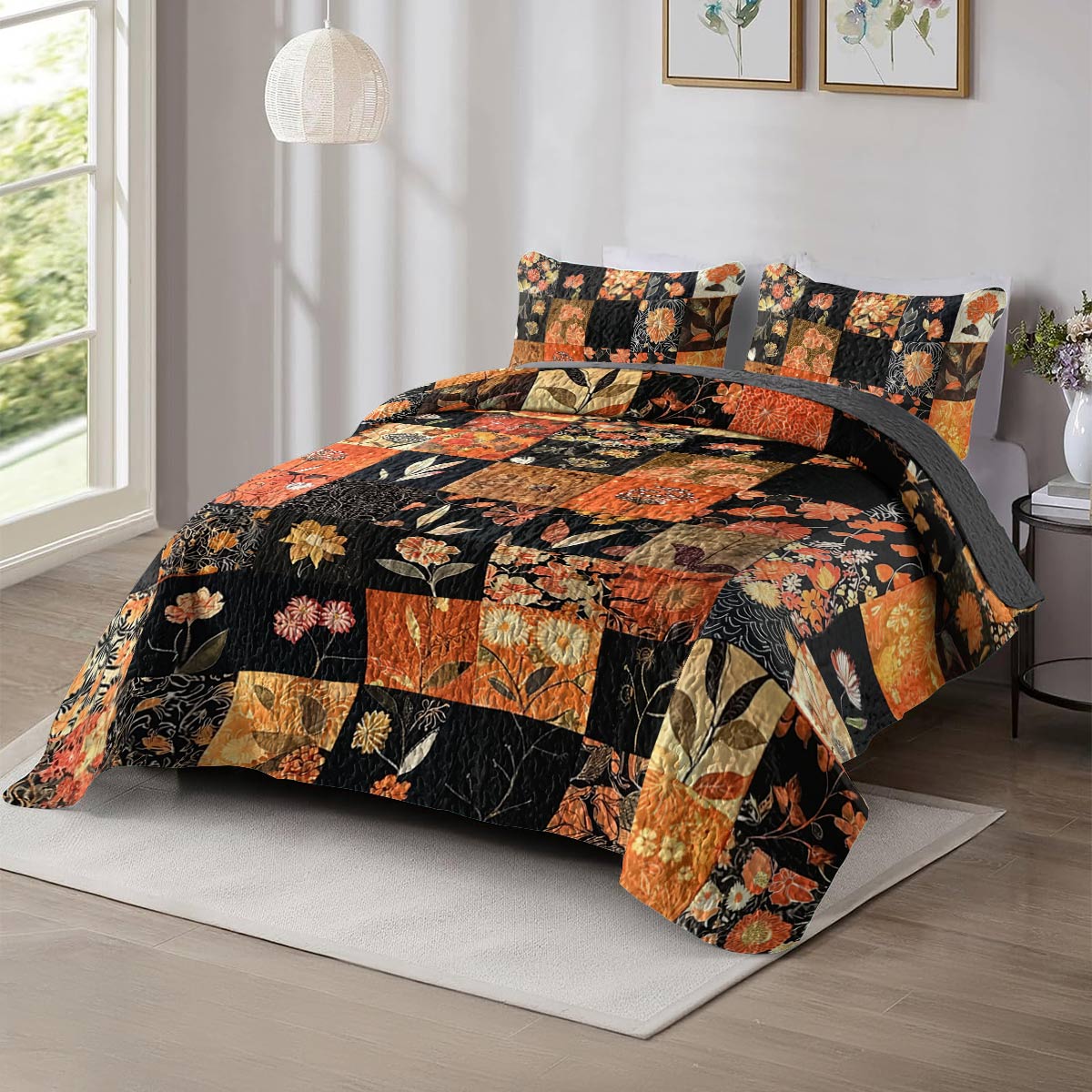 Shineful All Season Quilt 3-Piece Set Fall In Love Floral