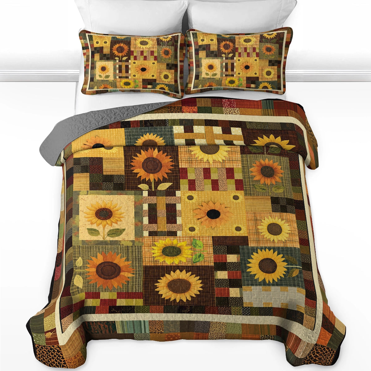 Shineful All Season Quilt 3-Piece Set - Sunflower Sunshine Harvest