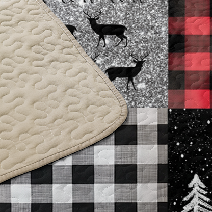 Shineful All Season Quilt 3-Piece Set Glittering Flannel Woodland