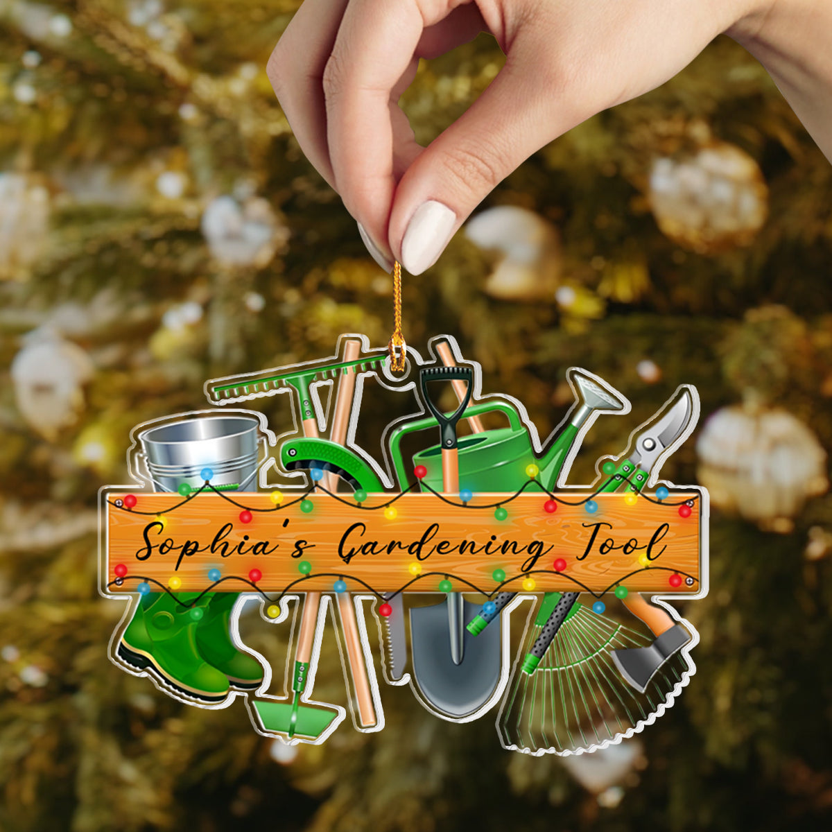 Shineful Personalized 2D Acrylic Ornament - Gardening Tools