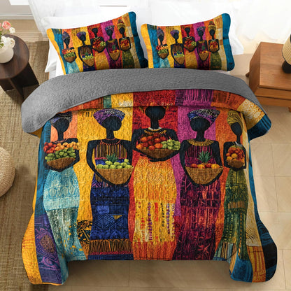 Shineful All Season Quilt 3-Piece Set Traditional Black Women