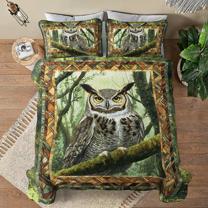 Shineful All Season Quilt 3-Piece Set Wise Owl