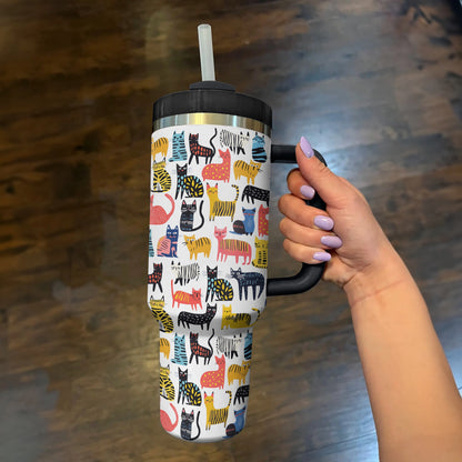 Shineful Tumbler Funny Cat Doodles