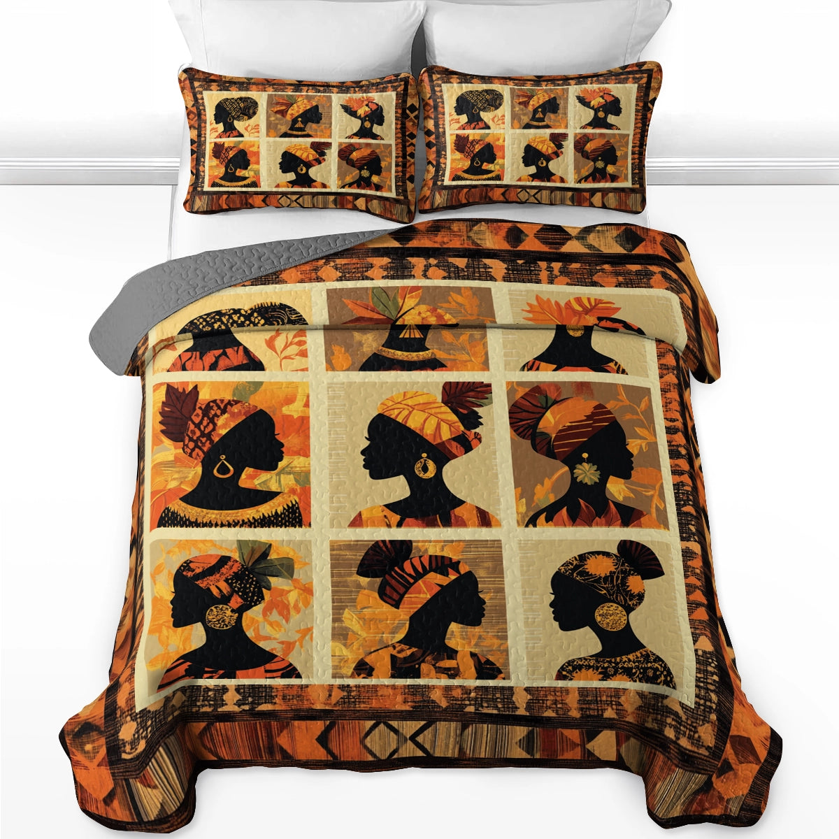 Shineful All Season Quilt 3-Piece Set - Black Women Grace