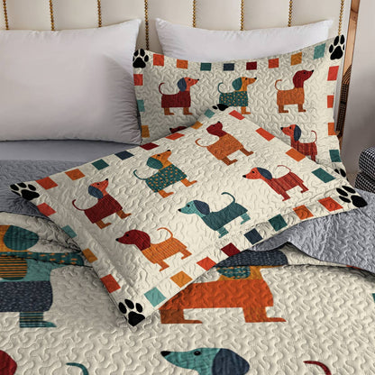 Shineful All Season Quilt 3-Piece Set Dachshund Doodle