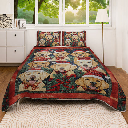 Shineful All Season Quilt 3-Piece Set Christmas Golden Dreams