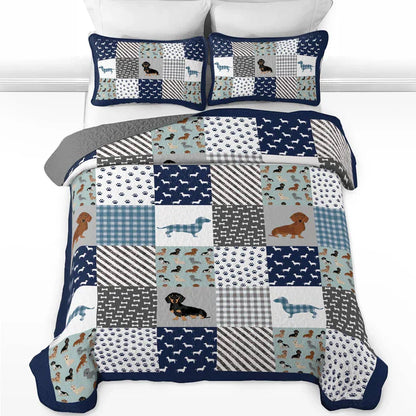 Shineful Quilt 3-Piece Set Dachshund Delight