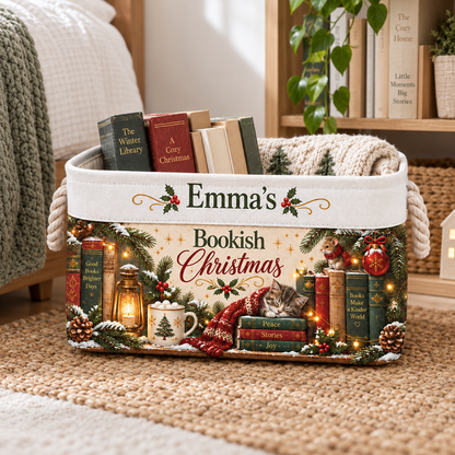 Shineful Personalized Bookish Christmas Book Basket