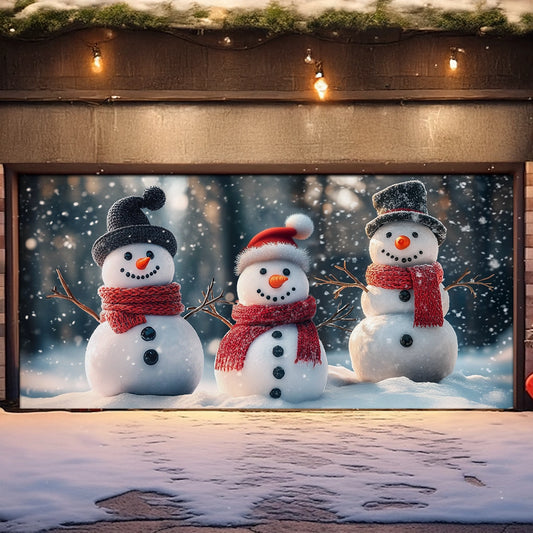 Shineful Garage Door Banner Decoration - Christmas Joy with Snowmen