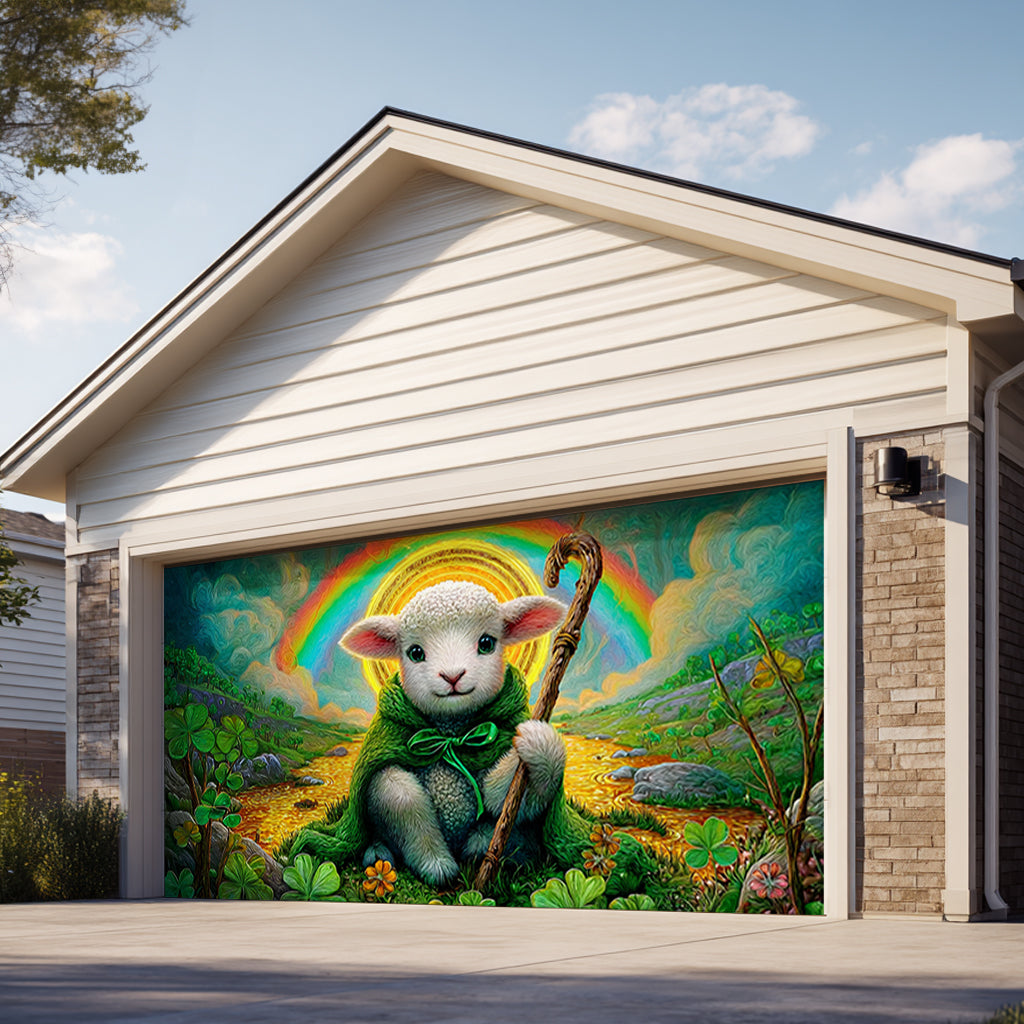 Shineful Garage Door Banner Decoration Little Lamb Blessing