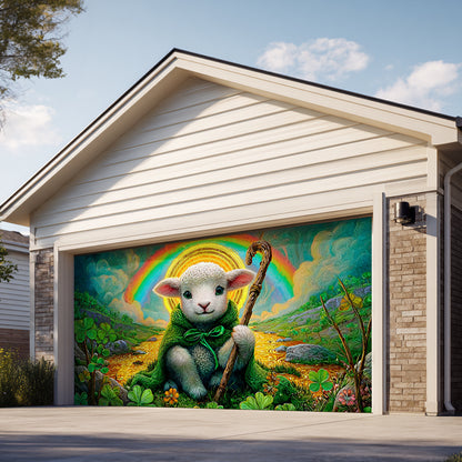 Shineful Garage Door Banner Decoration Little Lamb Blessing