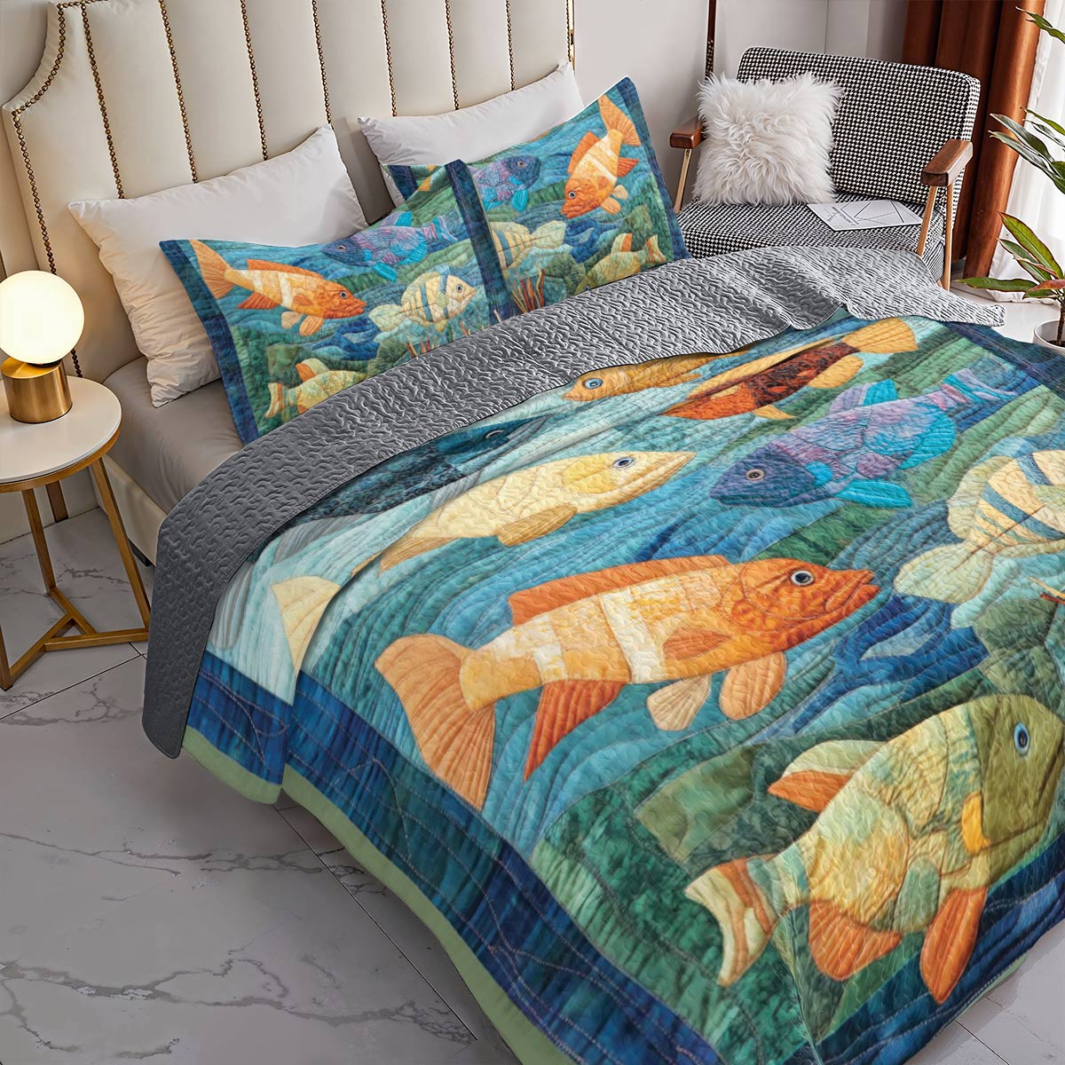 Shineful All Season Quilt 3-Piece Set Sea Life