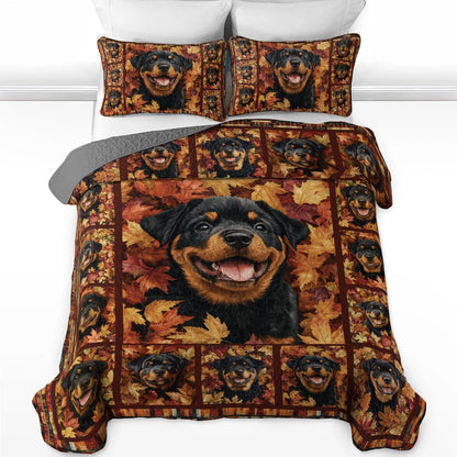 Shineful All Season Quilt 3-Piece Set - Rottweiler's Harvest Hues