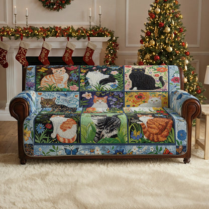 Shineful Sofa Cover Set Cat Floral Felines