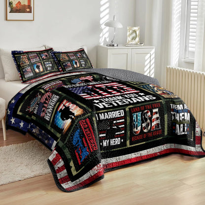 Shineful All Season Quilt 3-Piece Set - Patriotic Veterans