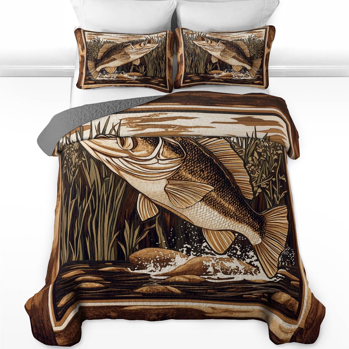 Shineful All Season Quilt 3-Piece Set Gracefulness Bass