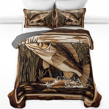 Shineful All Season Quilt 3-Piece Set Gracefulness Bass