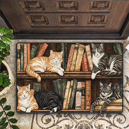 Shineful Ultra-Thin Non Skid Floor Mat, Kitchen Rugs Nook Cats Reading