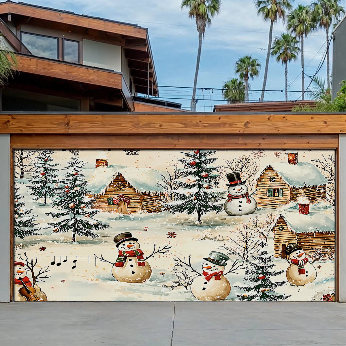 Shineful Garage Door Banner Decoration - Snow Melody