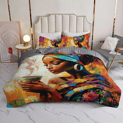 Shineful All Season Quilt 3-Piece Set - Black Women Beauty