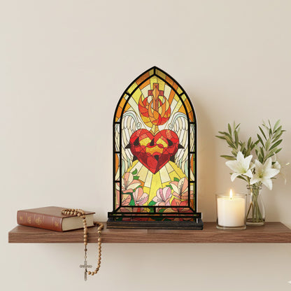 Shineful Suncatcher Candle Holder Sacred Heart Glow