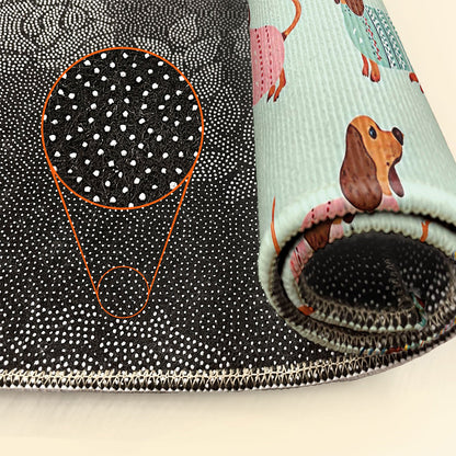 Shineful Ultra-Thin Non Skid Floor Mat, Kitchen Rugs Colorful Dachshunds