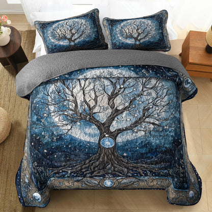 Shineful All Season Quilt 3-Piece Set Moonlit Tree Of Life