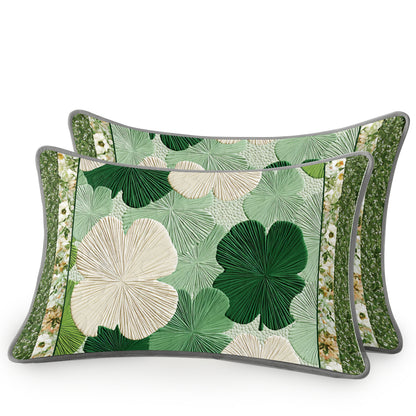 Shineful All Season Quilt 3-Piece Set Four Leaf Comfort