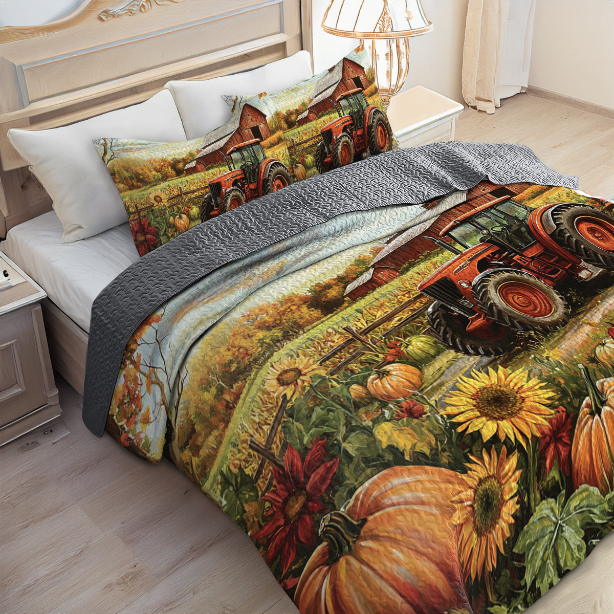 Shineful All Season Quilt 3-Piece Set Vibrant Autumn Farm