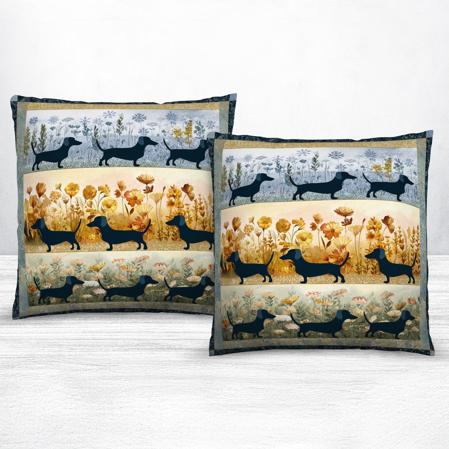 Shineful 2D Print Cushion Cover, Pillowcase, Pillows Covers Dachshund Meadow