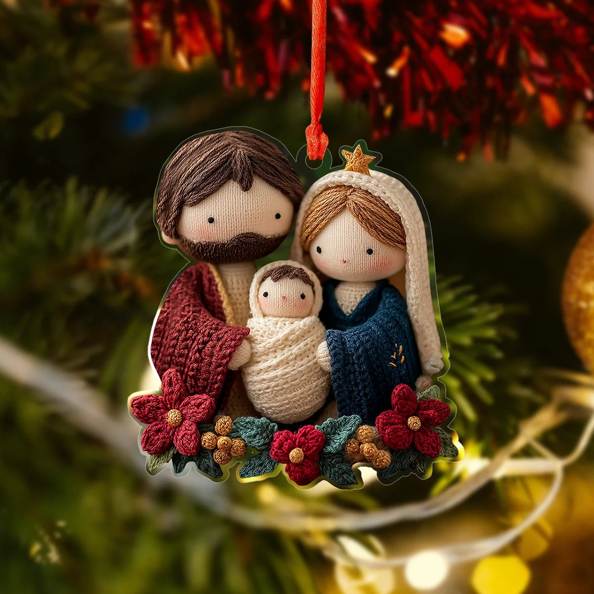 Shineful 2D Acrylic Ornament Cozy Holy Family