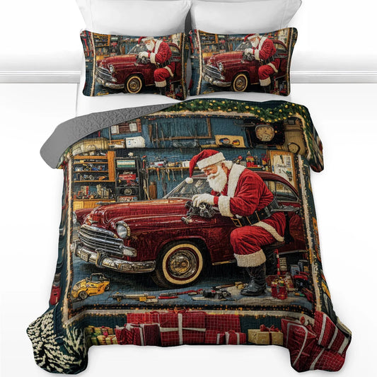 Shineful All Season Quilt 3-Piece Santa’s Workshop Magic